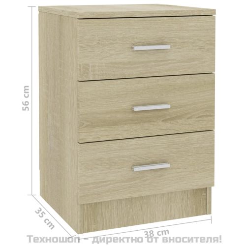 Нощни шкафчета, 2 бр, дъб сонома, 38x35x56 см, инженерно дърво
