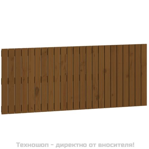 Стенна табла за спалня, меденокафява, 147x3x60 см, бор масив