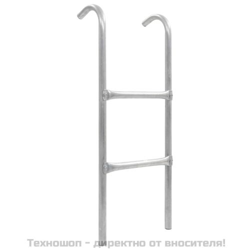 Стълба за батут с 2 стъпала, стомана, сребриста, 72 см