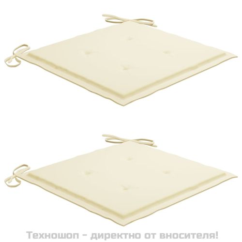 Възглавници за столове 2 бр кремави 50x50x3 см Оксфорд плат