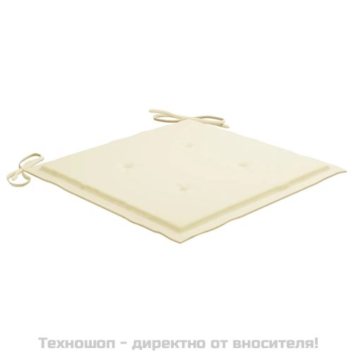 Възглавници за столове 2 бр кремави 50x50x3 см Оксфорд плат