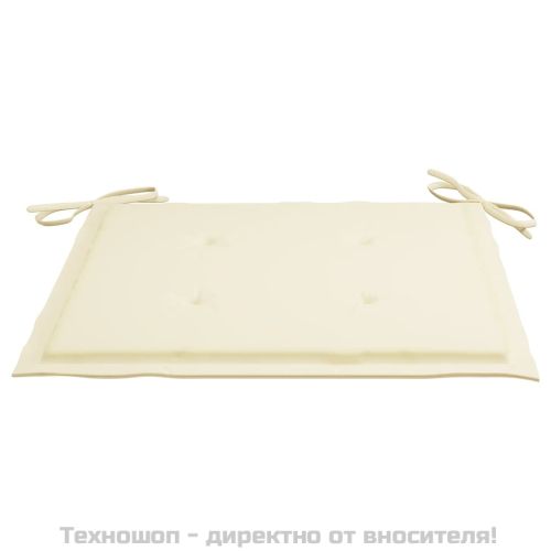 Възглавници за столове 2 бр кремави 50x50x3 см Оксфорд плат