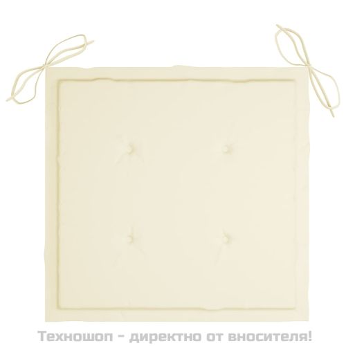 Възглавници за столове 2 бр кремави 50x50x3 см Оксфорд плат