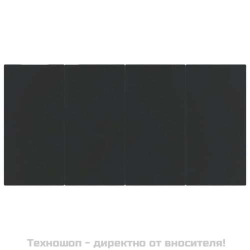 Градински трапезен комплект, 5 части, черен, полиратан