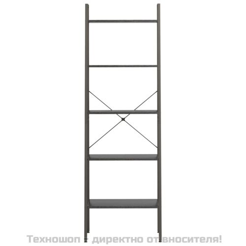 Стояща етажерка стълба 5 рафта черно 56x35x174 см