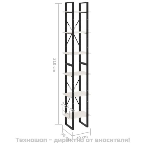 Висок шкаф, бял, 40x30x210 см, борово дърво масив