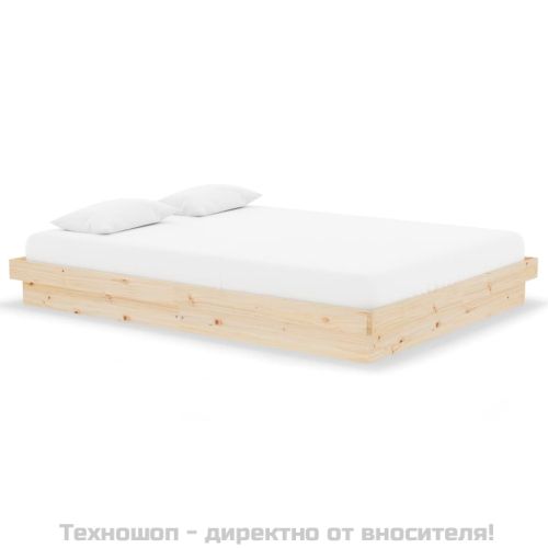 Рамка за легло, дърво масив, 135x190 cм, Double