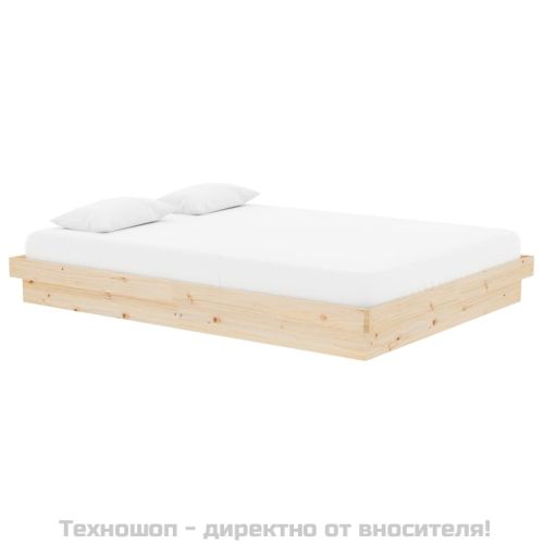 Рамка за легло, дърво масив, 135x190 cм, Double