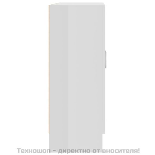 Шкаф витрина, бял гланц, 82,5x30,5x80 см, ПДЧ
