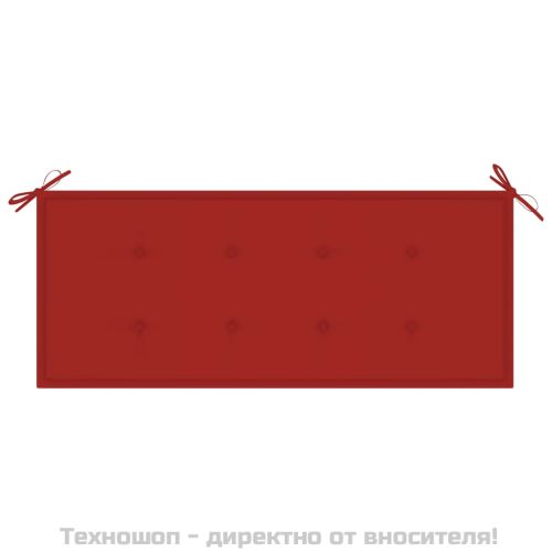 Възглавница за градинска пейка червена 120x50x3 см оксфорд плат