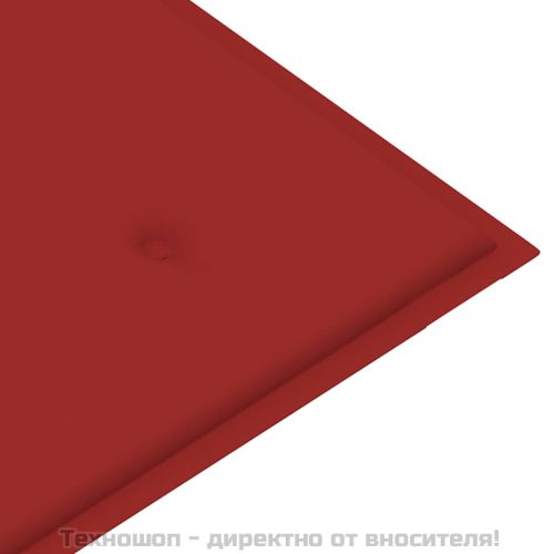 Възглавница за градинска пейка червена 120x50x3 см оксфорд плат