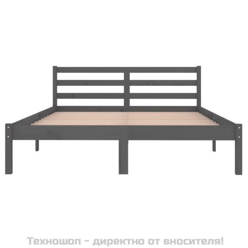 Рамка за легло, бор масив, 140х200 см, сива