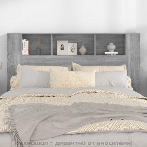Табла за легло тип шкаф, сив сонома, 160x18,5x104,5 см