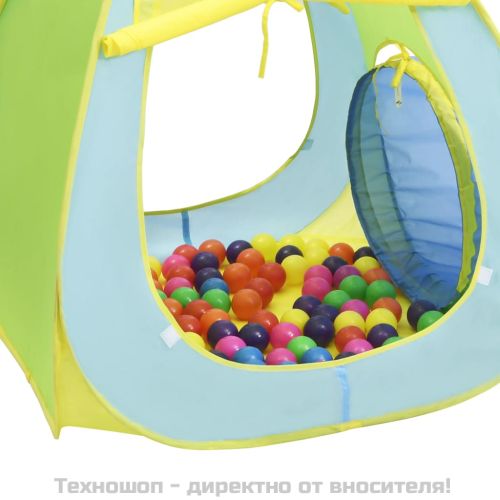 Детска палатка за игра със 100 многоцветни топки