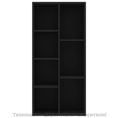 Шкаф библиотека, черен, 50x25x106 см, инженерно дърво