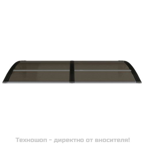Навес за врата, черен, 150x75 см, поликарбонат
