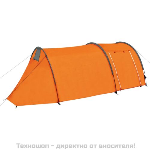 Палатка за къмпинг за 4 души, сиво и оранжево