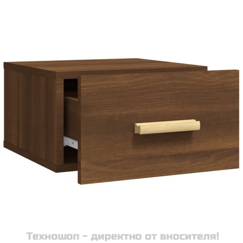 Нощно шкафче за стенен монтаж, кафяв дъб, 35x35x20 см