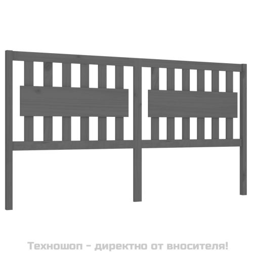 Горна табла за легло, сива, 145,5x4x100 см, бор масив