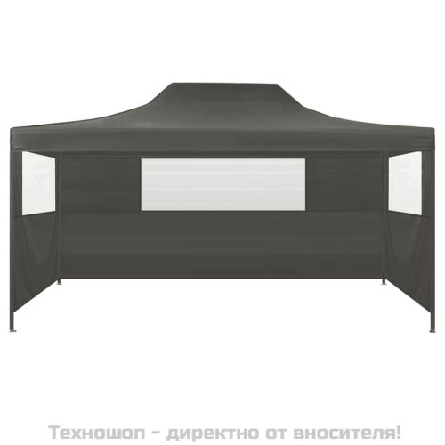 Сгъваема шатра с 3 стени, 3x4,5 м, антрацит