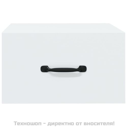 Нощно шкафче за стенен монтаж, бяло, 35x35x20 см