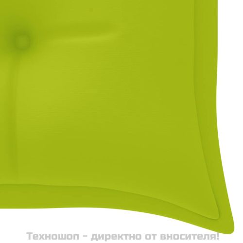 Пейка Батавия с яркозелено възглавница, 150 см, тик масив