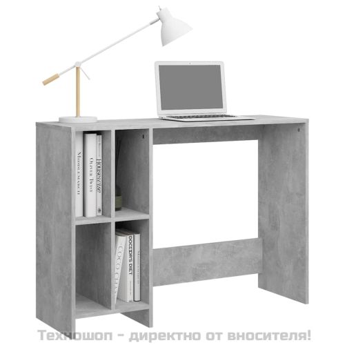 Бюро за лаптоп, бетонно сиво, 102,5x35x75 см, инженерно дърво