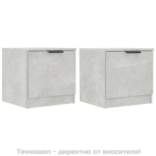 Нощни шкафчета, 2 бр, бетонно сиво, 40x39x40 см