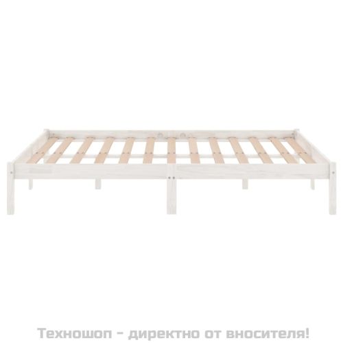 Рамка за легло, бяла, бор масив, 140x190 cм