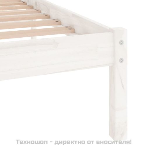 Рамка за легло, бяла, бор масив, 140x190 cм