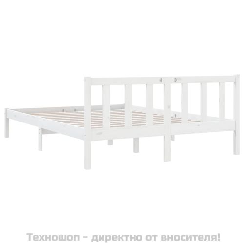 Рамка за легло, бяла, бор масив, 120x190 см, Small Double