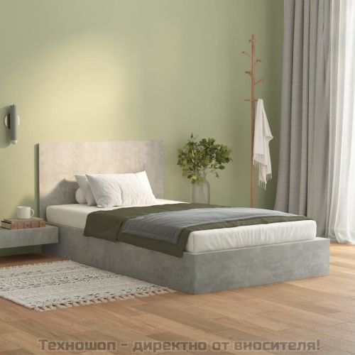 Табла за легло, бетонно сива, 120x1,5x80 см, инженерно дърво