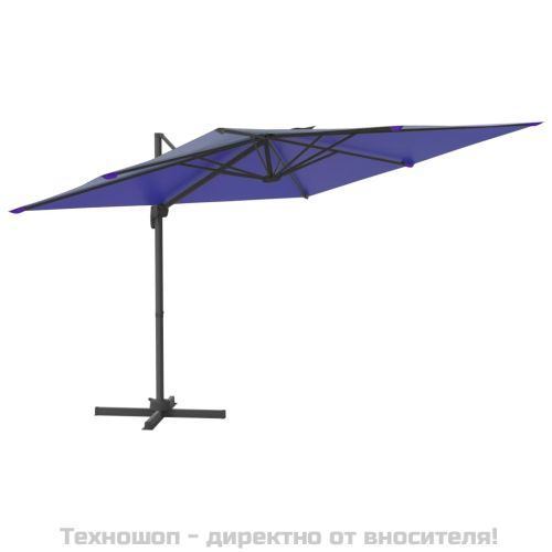 LED конзолен чадър, лазурносин, 400x300 см