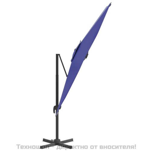 LED конзолен чадър, лазурносин, 400x300 см