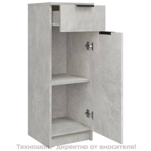 Шкаф за баня, бетонно сив, 32x34x90 см, инженерно дърво