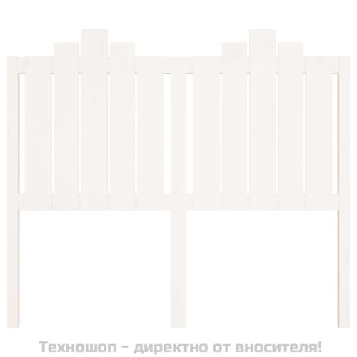 Горна табла за легло, бяла, 126x4x110 см, бор масив