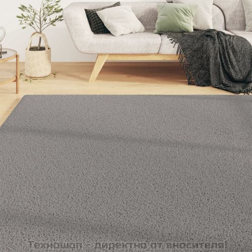 Шаги килим с дълъг косъм, сив, 120x170 см