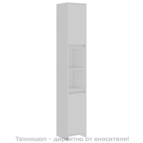 Шкаф за баня, бял, 30x30x183,5 см, ПДЧ