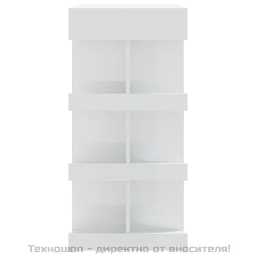 Бар маса с шкаф за съхранение, бял гланц, 100x50x101,5 см