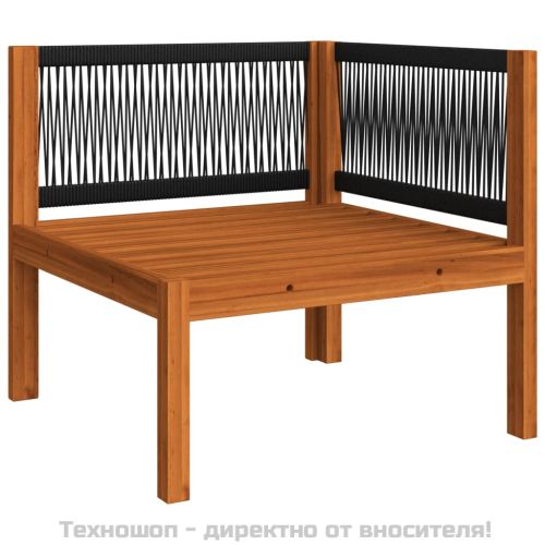 Градински ъглови дивани, 2 бр, с възглавници, акация масив