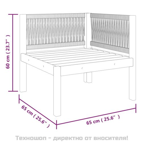Градински ъглови дивани, 2 бр, с възглавници, акация масив