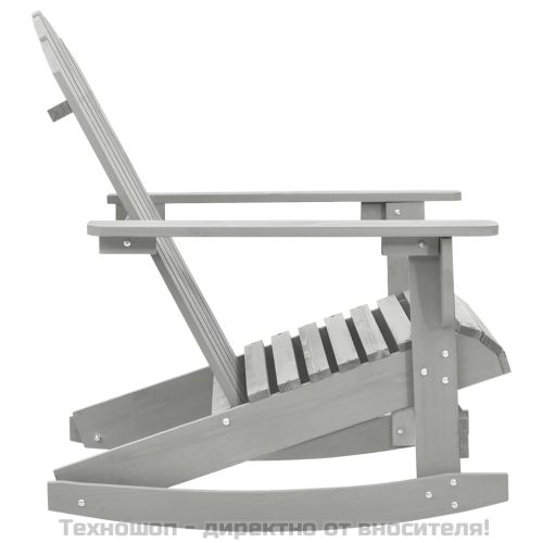 Градински люлеещ стол, дърво, сив