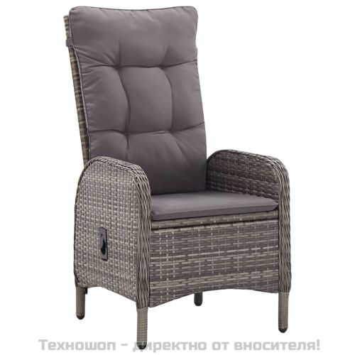 Външни столове, 2 бр, полиратан, сиви