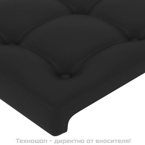 LED Горна табла за легло, черна, 80x5x78/88 см, изкуствена кожа