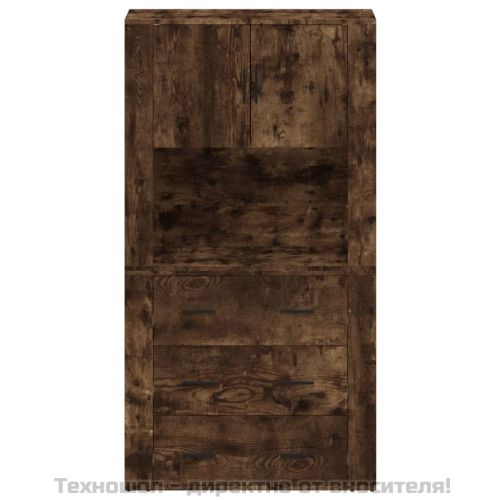 Висок шкаф, опушен дъб, инженерно дърво