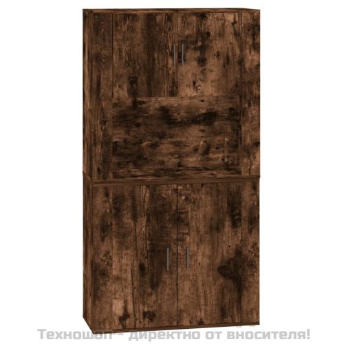 Висок шкаф, опушен дъб, инженерно дърво