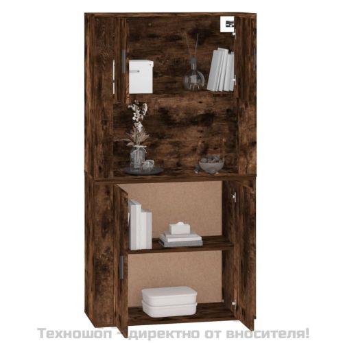 Висок шкаф, опушен дъб, инженерно дърво