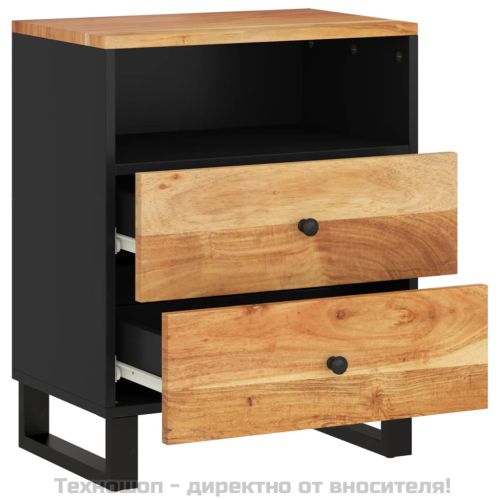 Нощно шкафче 50x33x62 см масивна акация и инженерно дърво