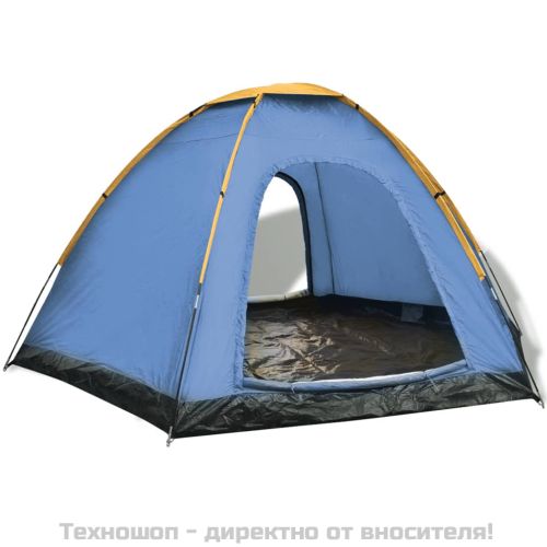 6-местна палатка, синьо и жълто