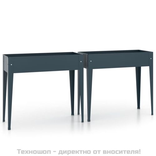 Градински кашпи, 2 бр, поцинкована стомана